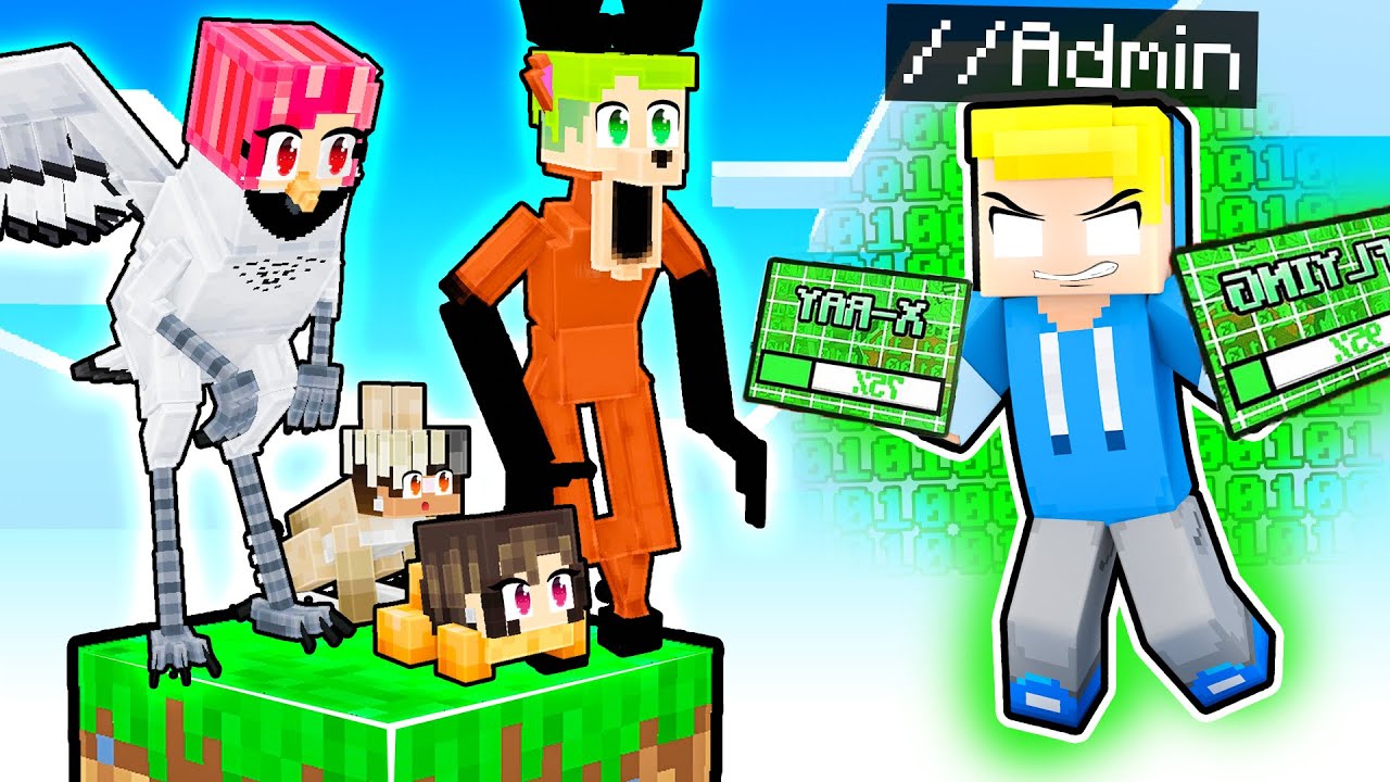USO i COMANDI ADMIN su un BLOCCO SOLO 99 NOTTI Su Minecraft!