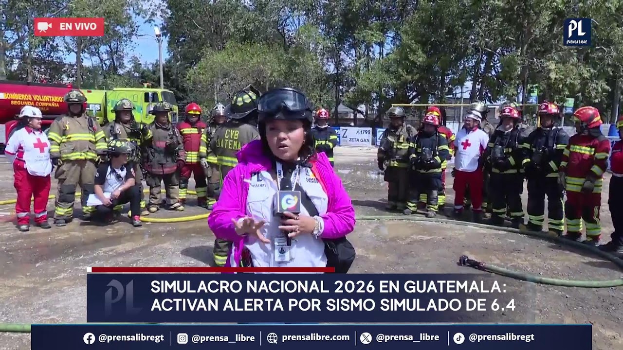 Simulacro Nacional 2026 en Guatemala: activan alerta por sismo simulado de 6.4