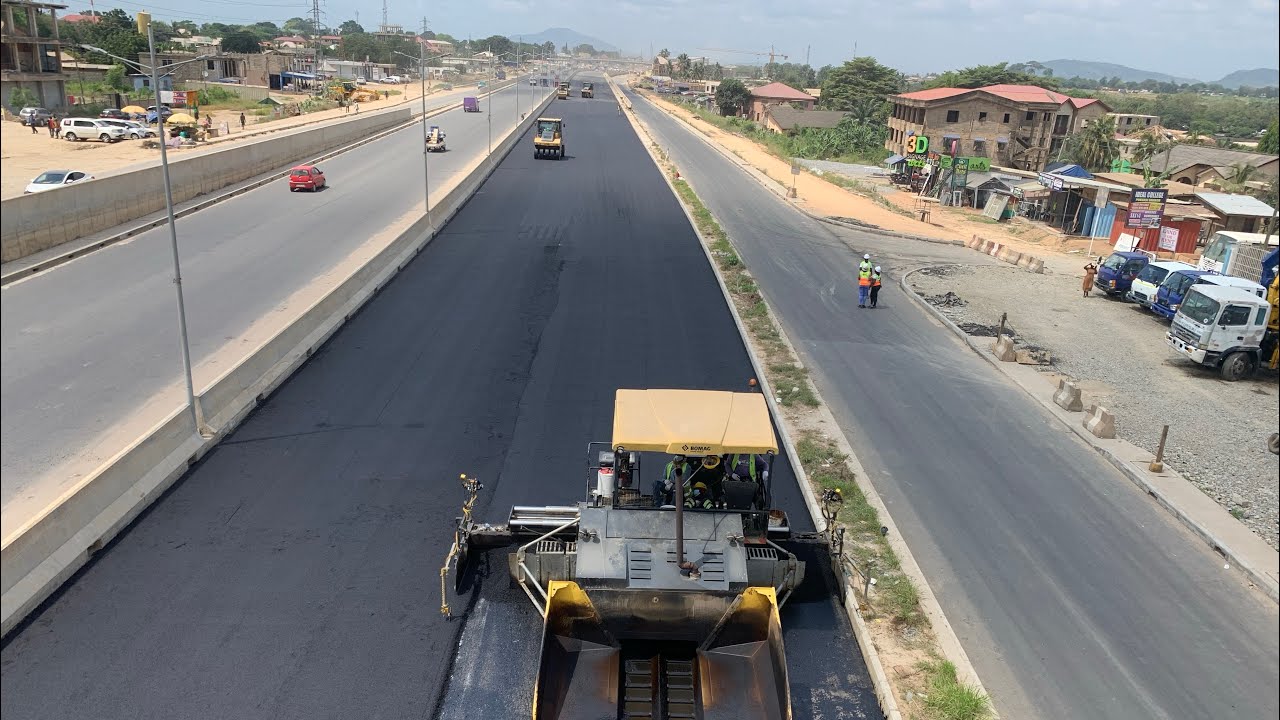 Final Asphalt Layer in Progress on Amasaman&ndash;Pokuase Expressway | Ofankor&ndash;Nsawam Road Transformation