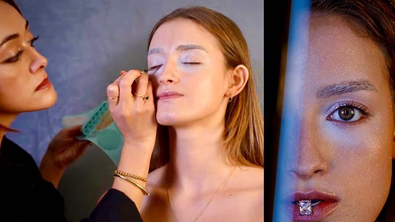 ASMR Glitter Makeup & Styling | Photoshoot Collaboration w. Kateryna Vorobets