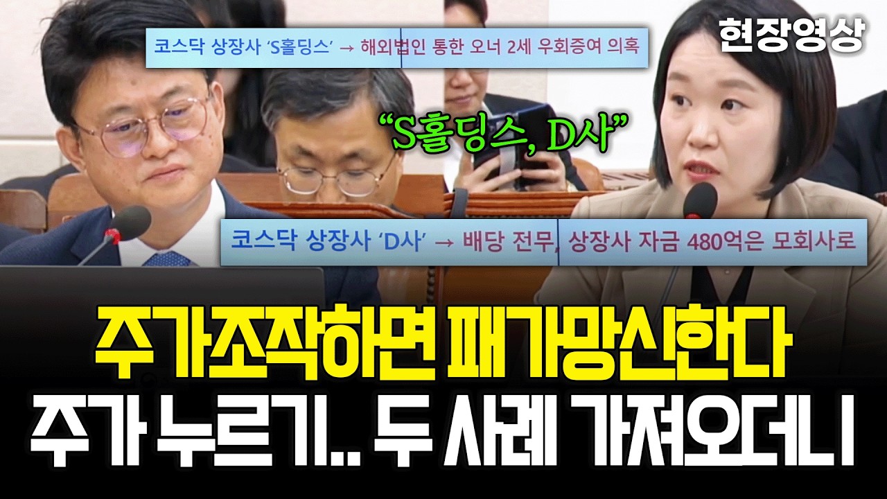 [현장영상] 주가조작하면 패가망신한다.. 주가 누르기 두 사례 가져오더니