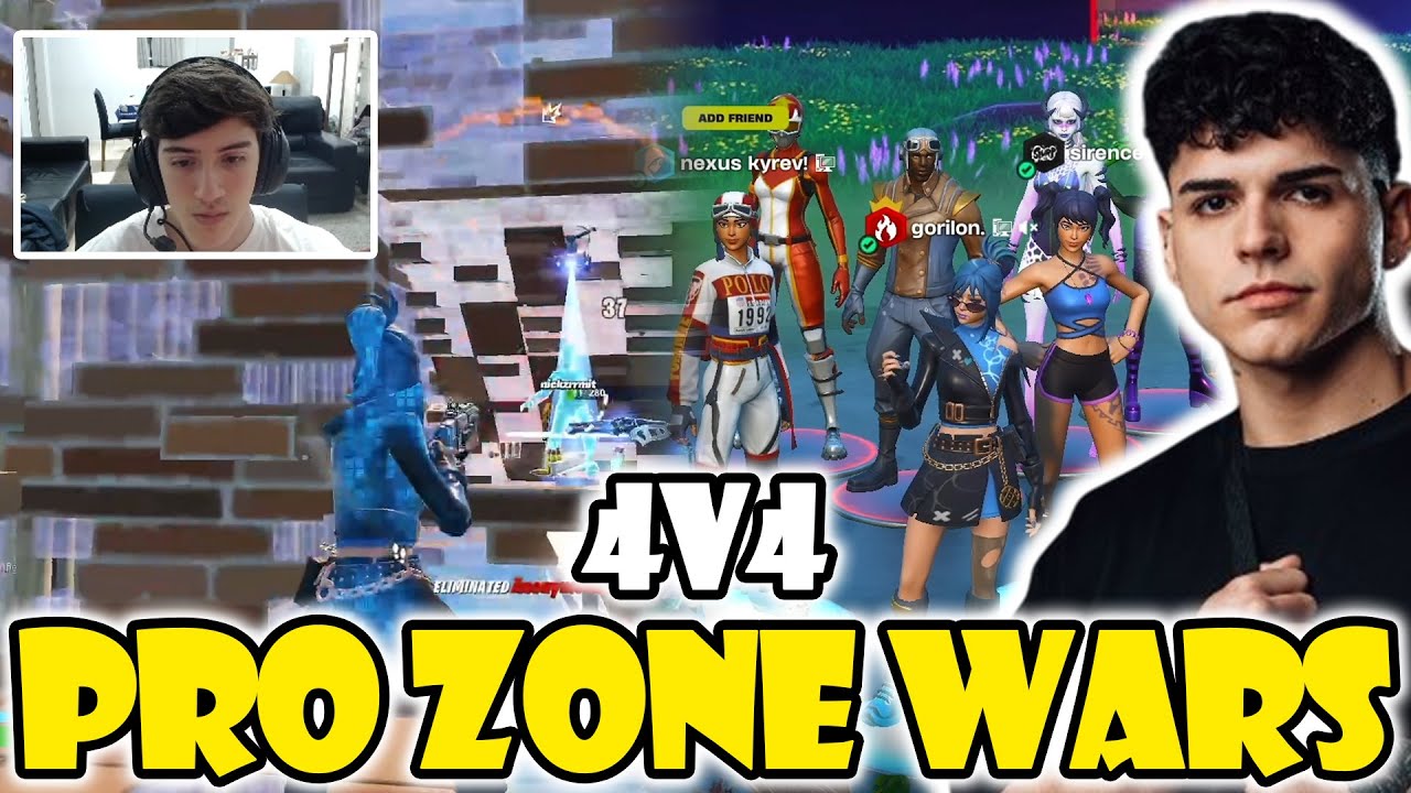 GORILON JUEGA SU PRIMER 4V4 PRO ZONE WARS POR $1000 DOLARES🔥INCREIBLE 4V4 CON PROS