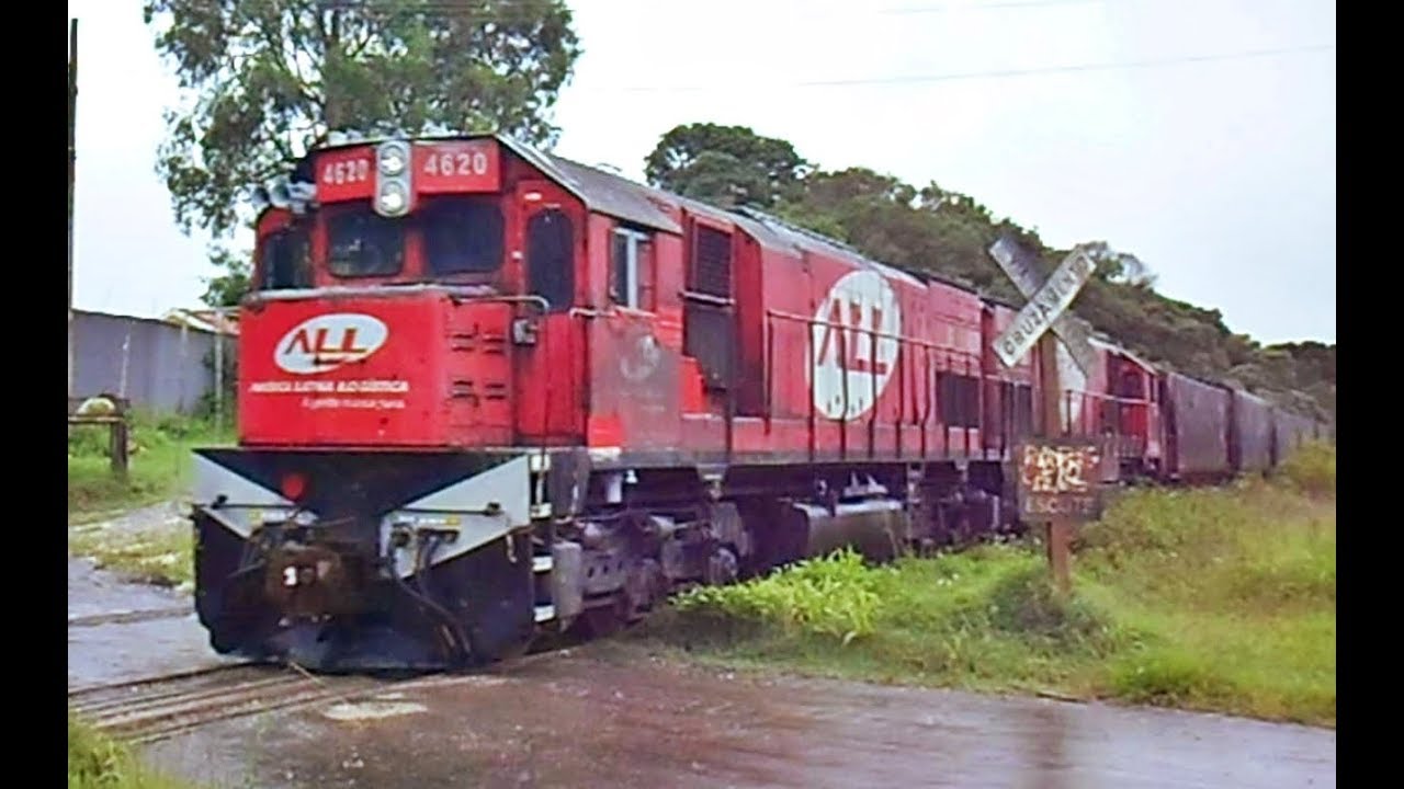 TREM ALL Rumo Tração Distribuída de EMD GT22 com Vagões Vazios - Ferrovia Curitiba / Paranaguá