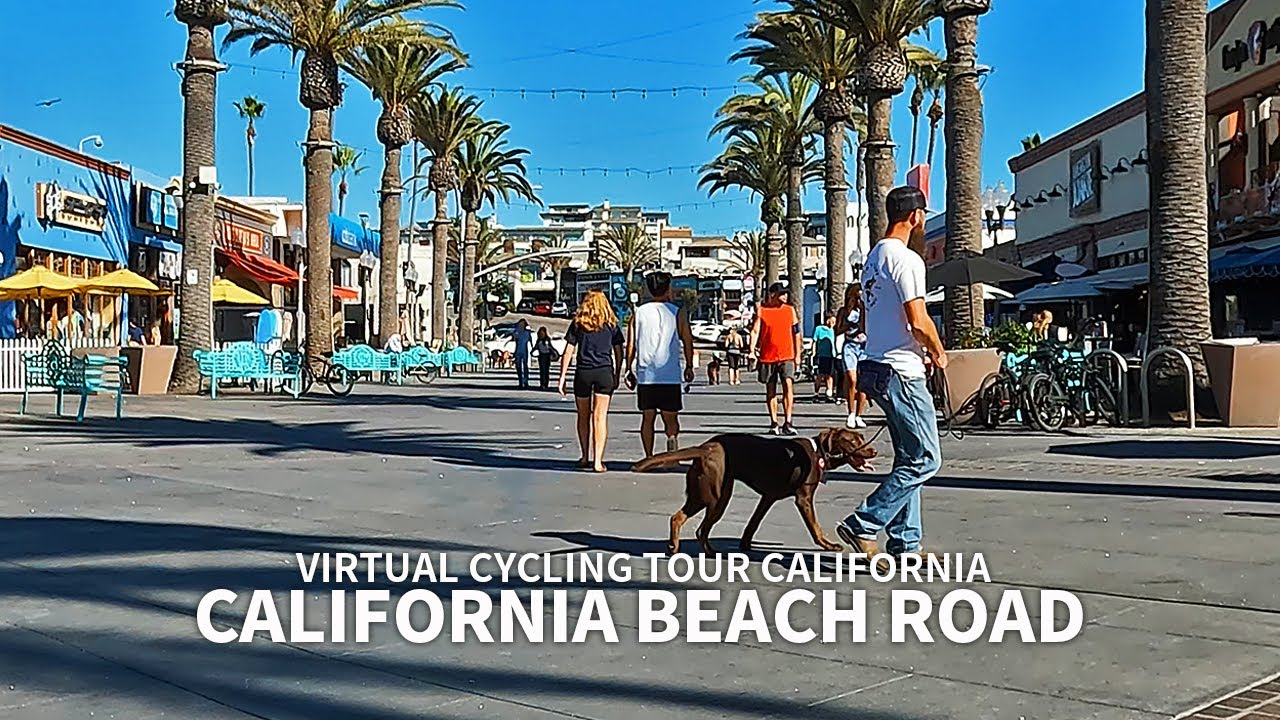 [4K] California Beach Virtual Cycling Tour - Manhattan, Hermosa and Redondo Beach in Los Angeles