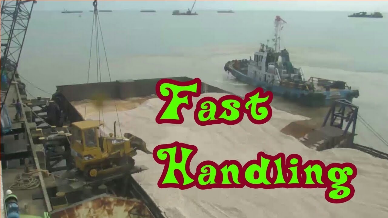 Amazing Complete Process of Limestone Transport Ships From Leaning to Unloading