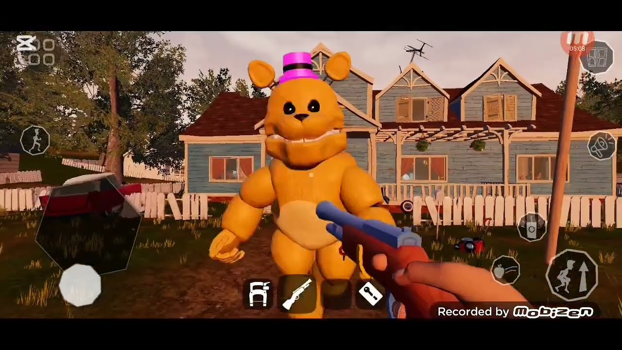 Играю в  Hello neighbor mod fredber runaway на андроит 