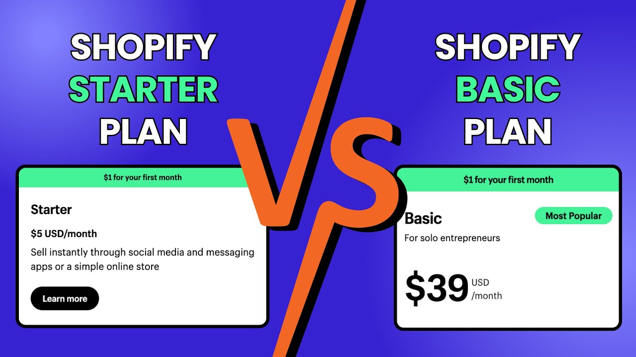 Shopify Starter VS Basic Plan: Detailed Comparison + Store Examples