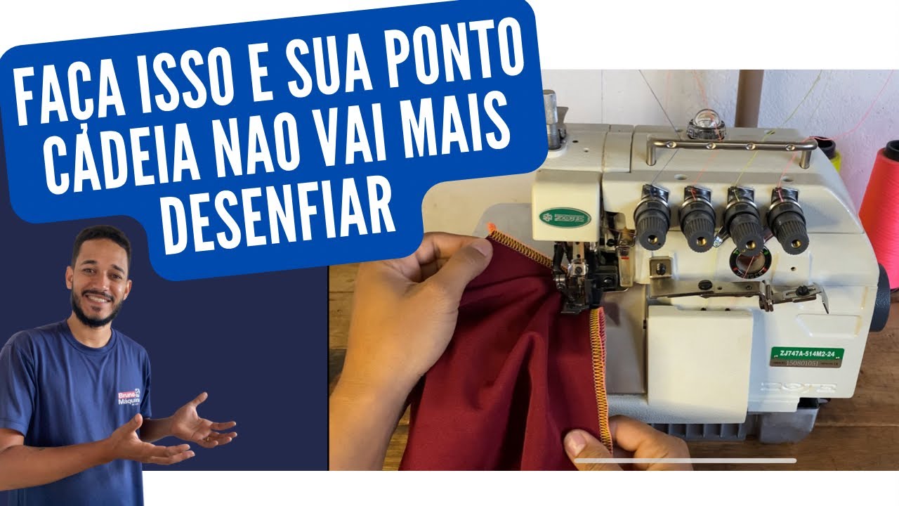 Overloque ponto cadeia arrebentando linha ou desenfiando a linha? Aprenda como fazer