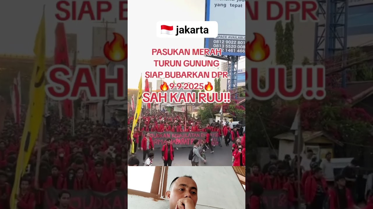 Pasukan merah turun gunung #trending #dpr #kapolri #mahasiswa #demo