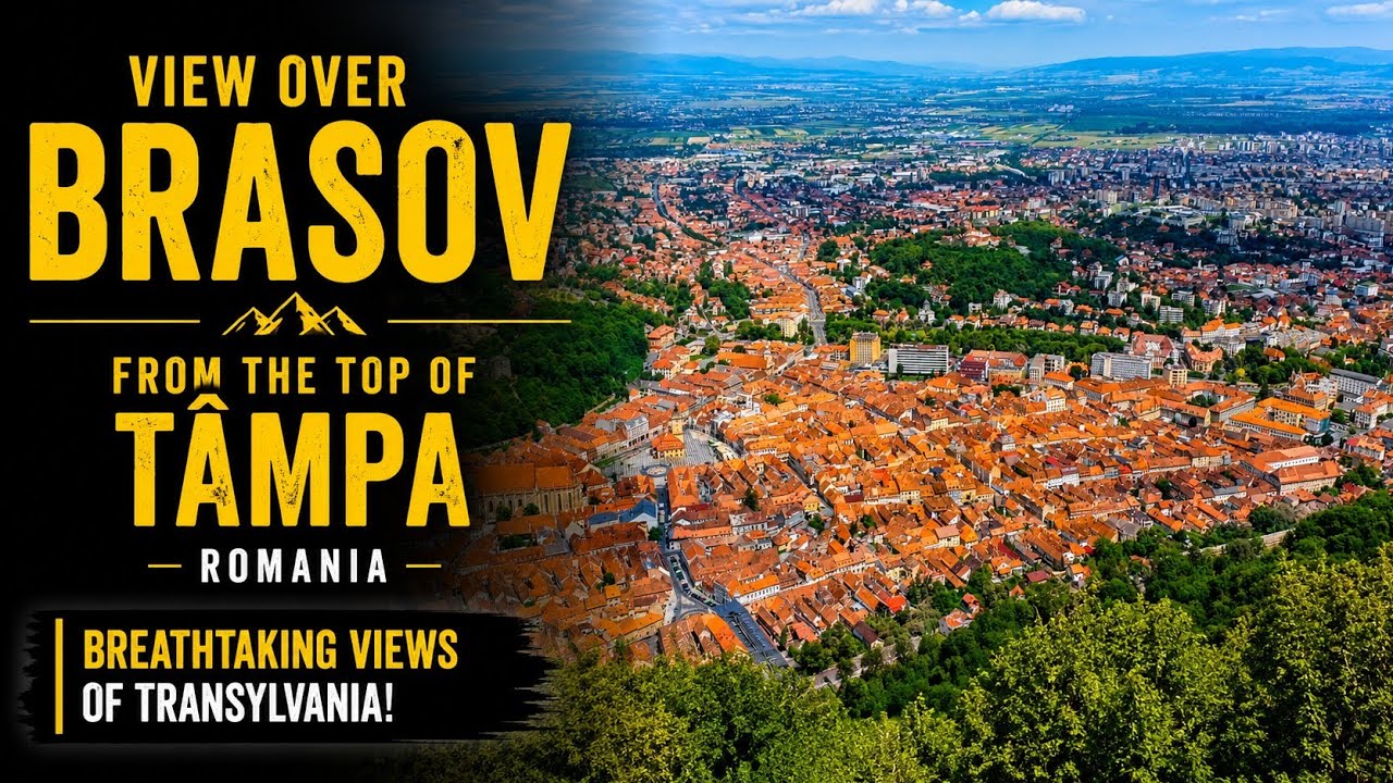 Brașov from the Top of T&acirc;mpa Mountain