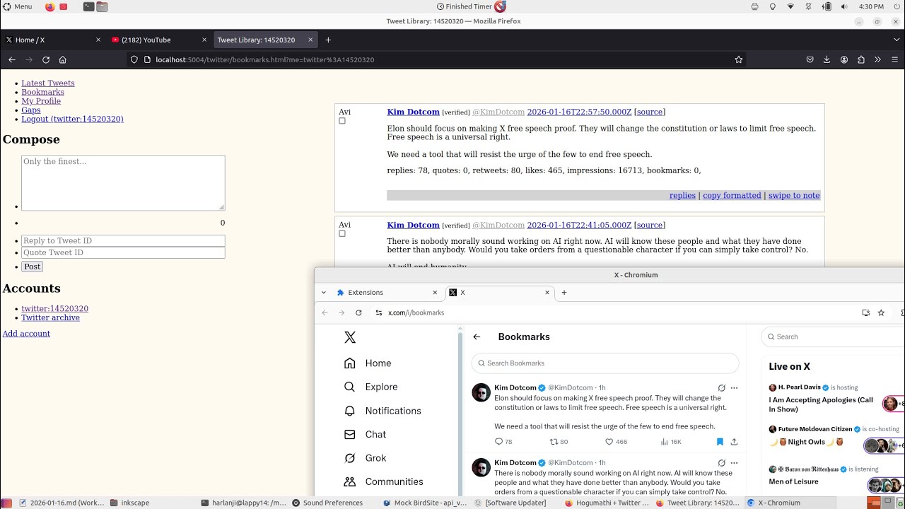 Sovereign Social Media Tech: Hogumathi + Mock BirdSite. The last great social app.