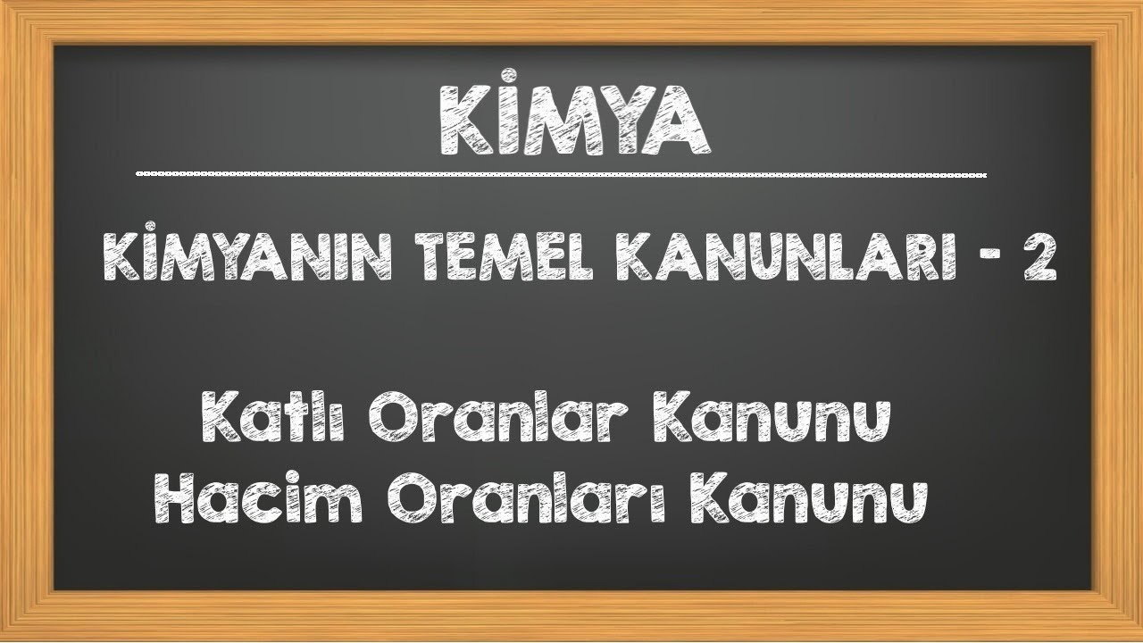 Katlı Oranlar Kanunu Hacim Oranları Kanunu 10.Sınıf TYT YKS Kimya