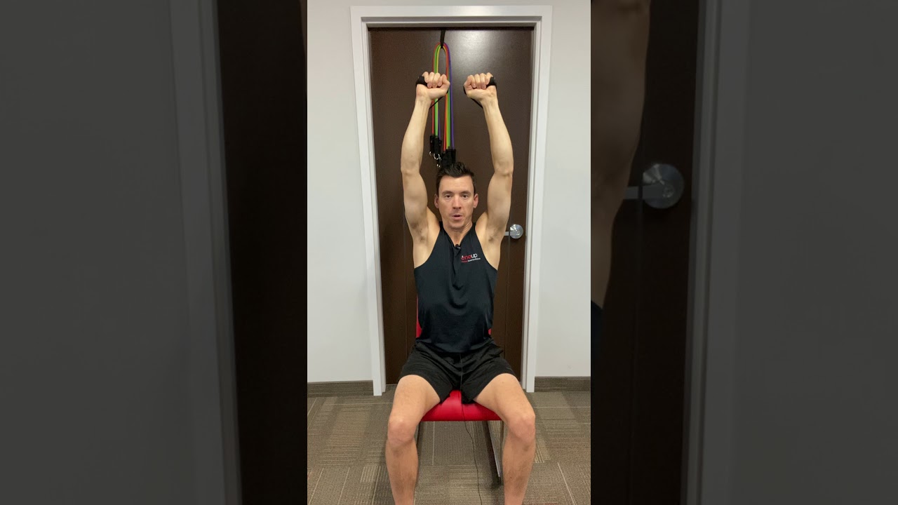 Seated Shoulder Press with Resistance Bands - Home Workout