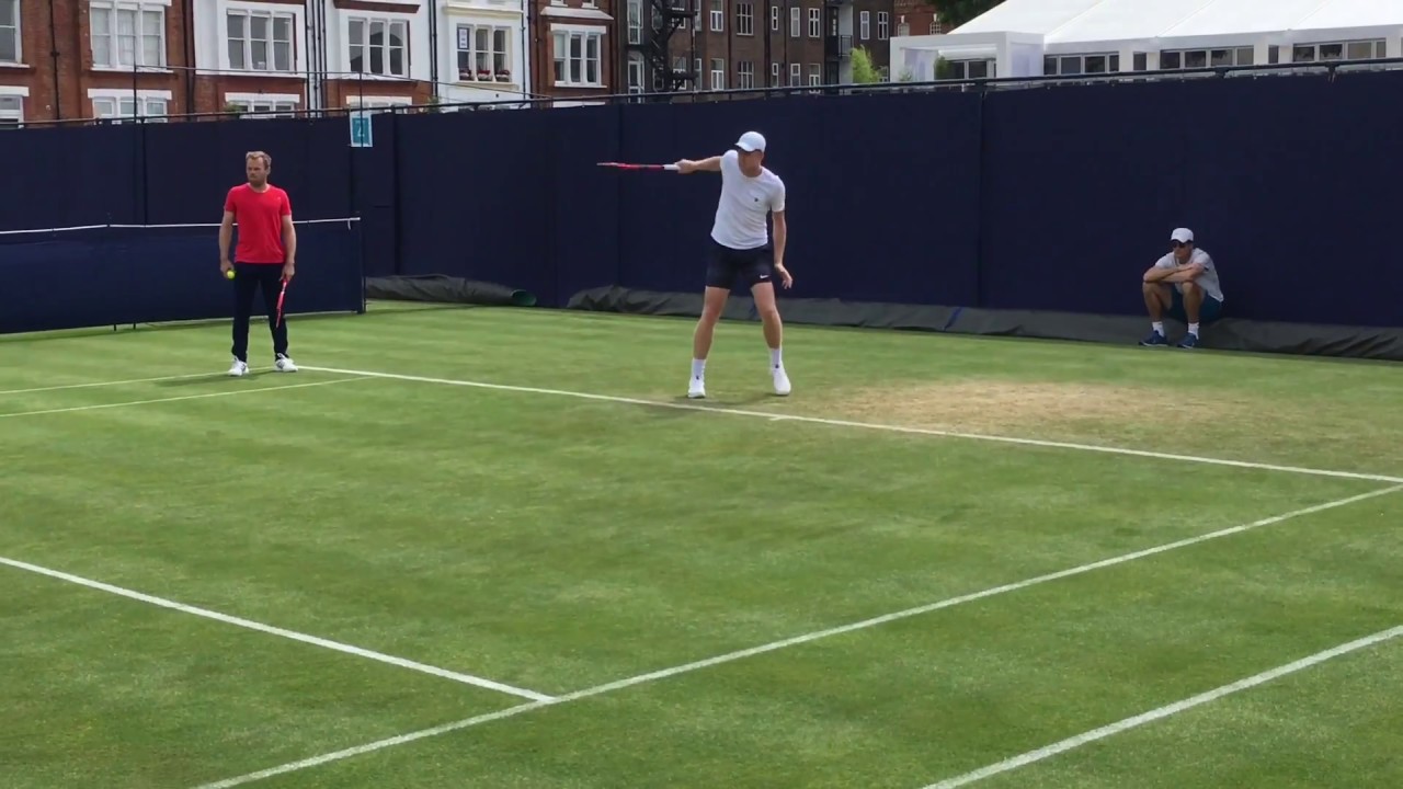 Kyle Edmund and Frances Tiafoe Practice @ Queens Club 2018