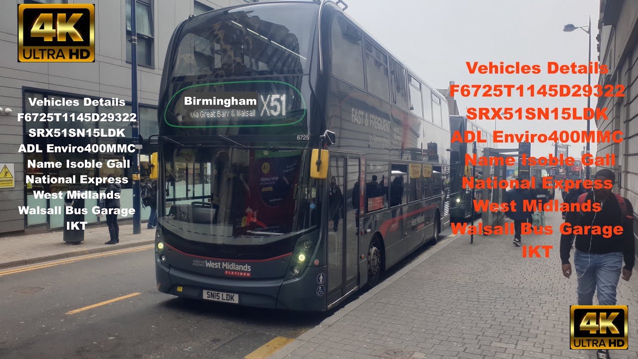 Bus Route X51 Walsall To Birmingham   4K