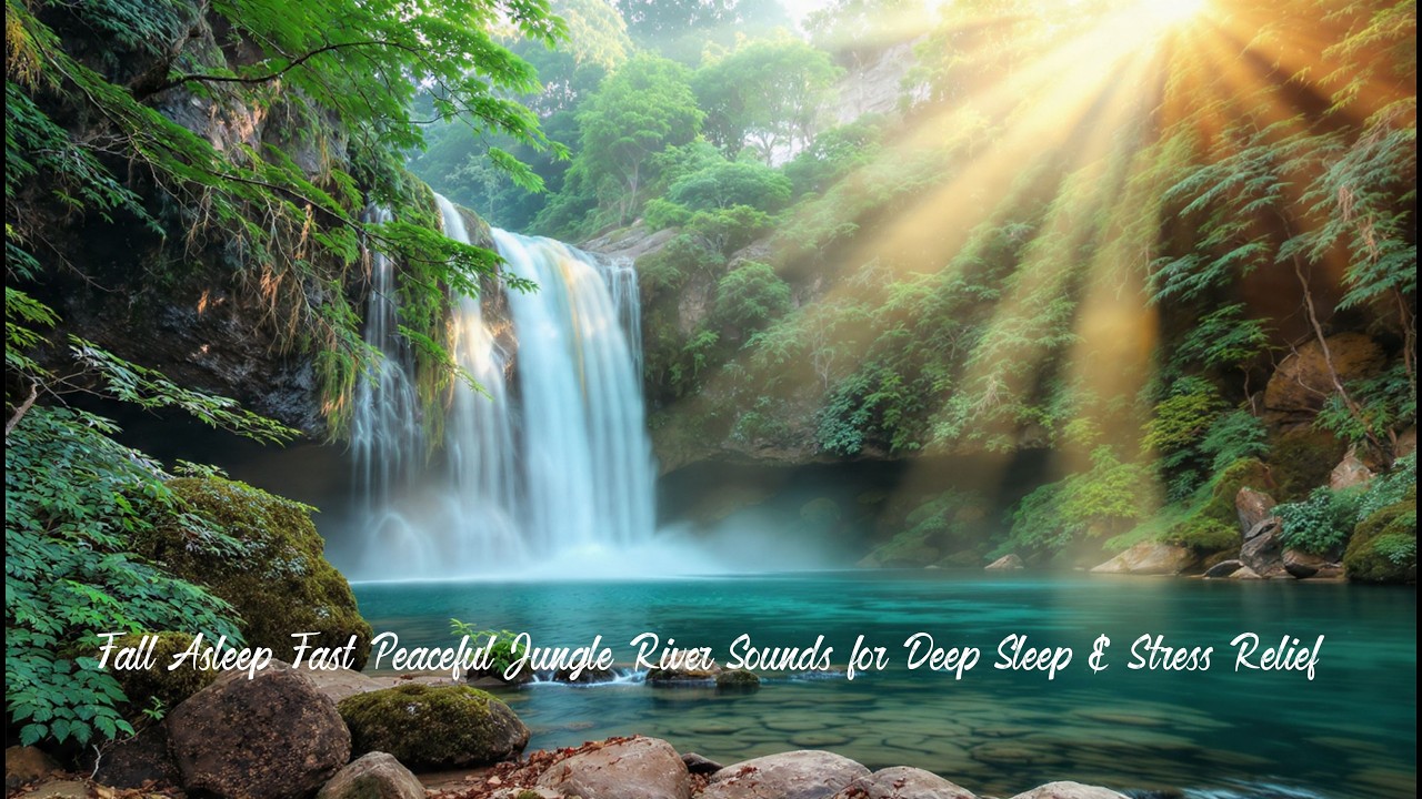 Fall Asleep Fast 🌿 Peaceful Jungle River Sounds for Deep Sleep & Stress Relief