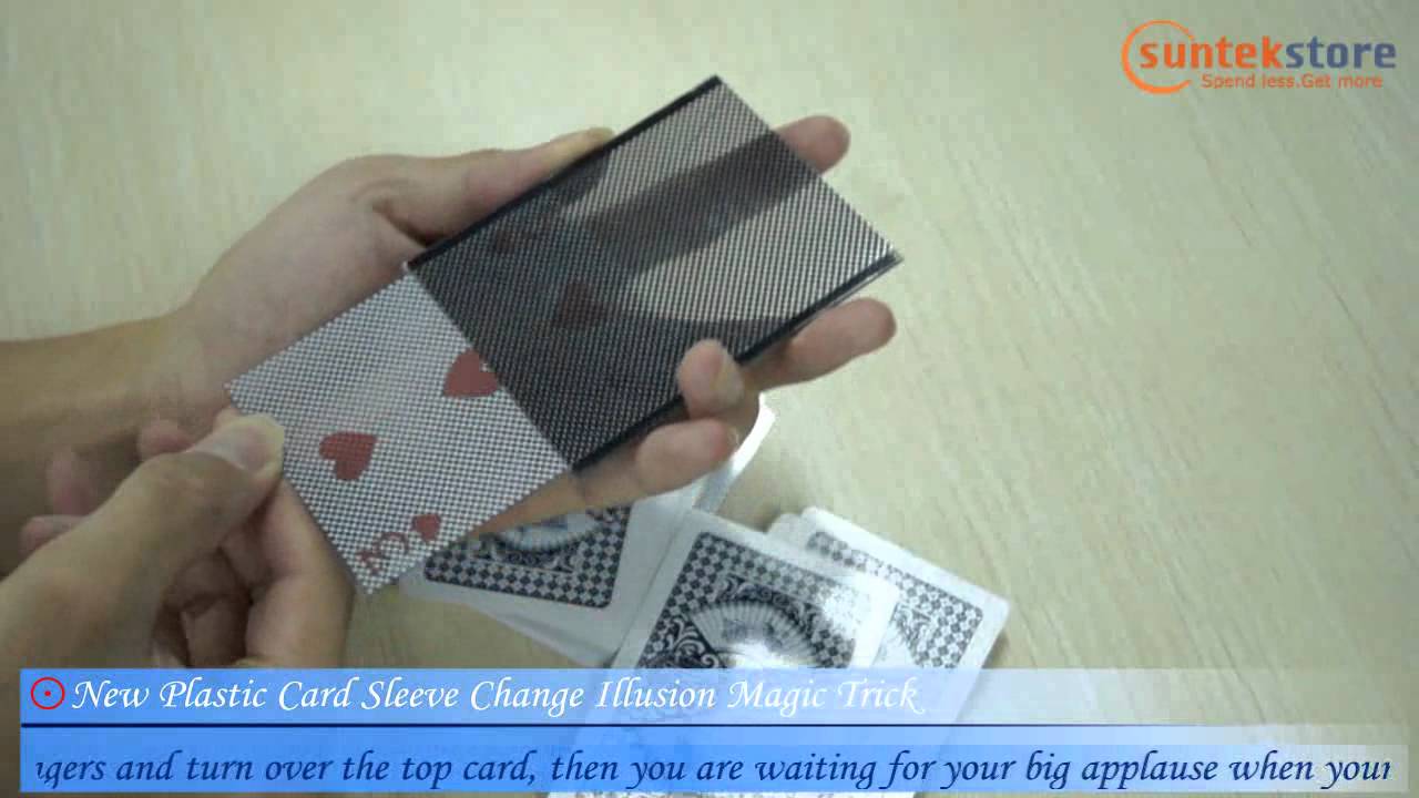 SuntekStore.com $2.75 Free Ship Plastic Card Sleeve Change Illusion Magic Trick