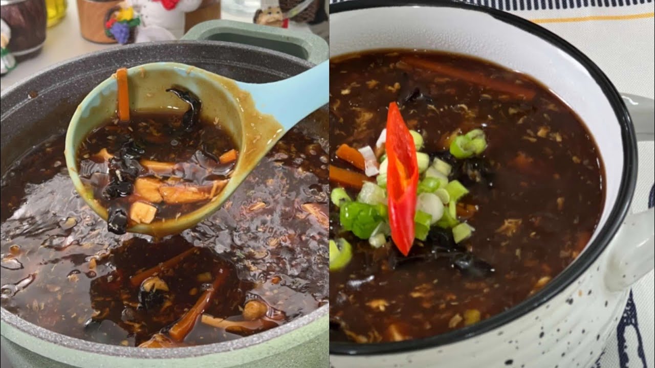 شوربة هوت اند ساور الآسيوية كل اللي جربها ادمنهاااا  🔥✨ هديل بخاري