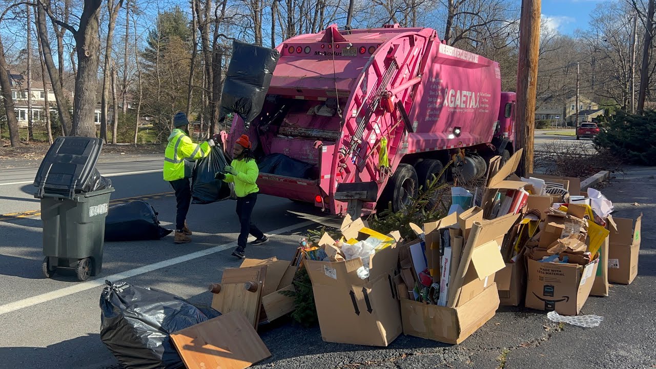 Pink Garbage Truck VS Saturday Trash Bags