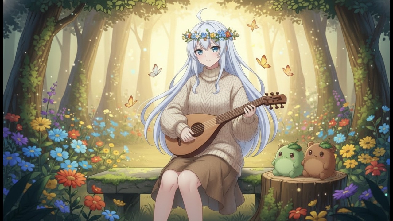 The Whispering Woods 🌿 Lofi Folk & Acoustic Beats [Fantasy / Relaxing / Nature]