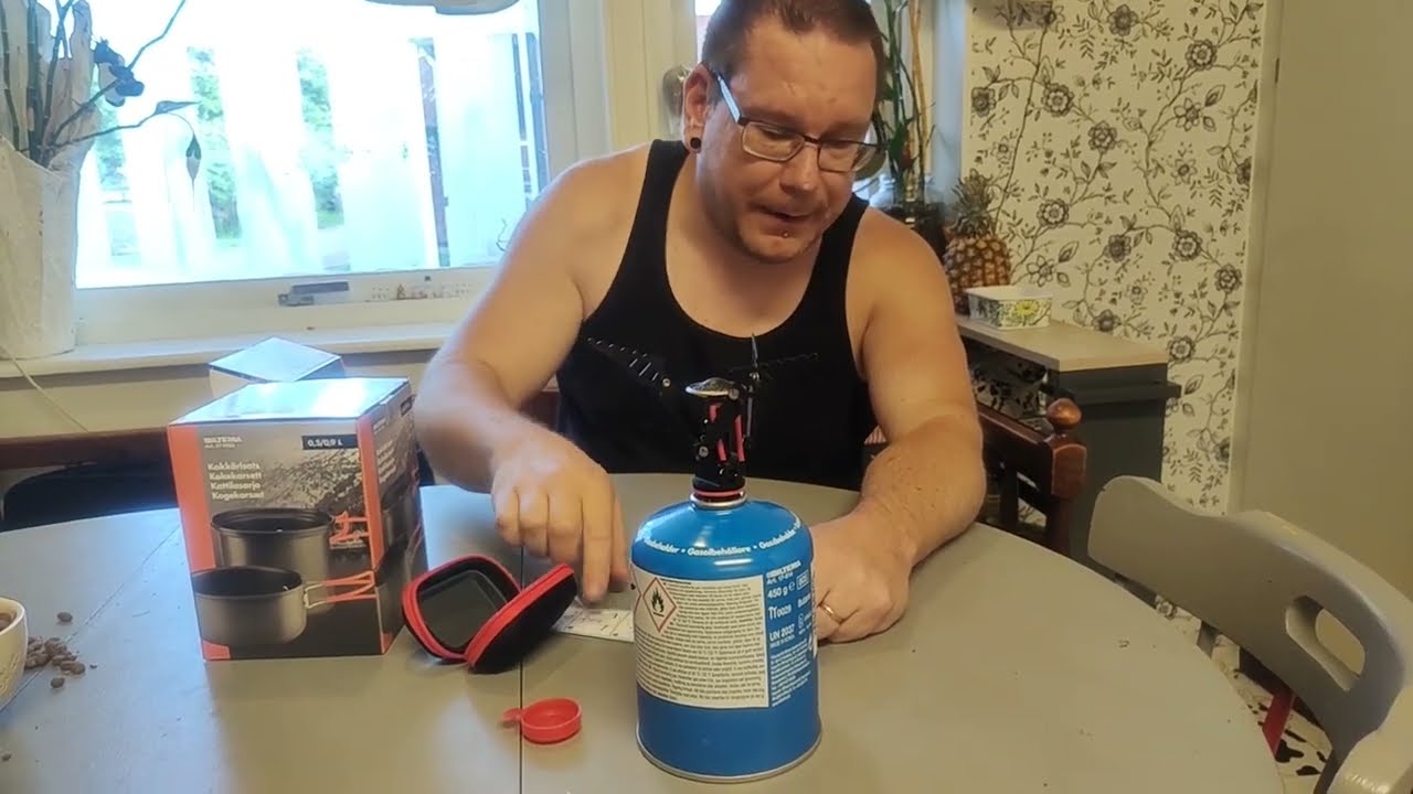 Unboxing av gasolkök & kokkärlsats från Biltema