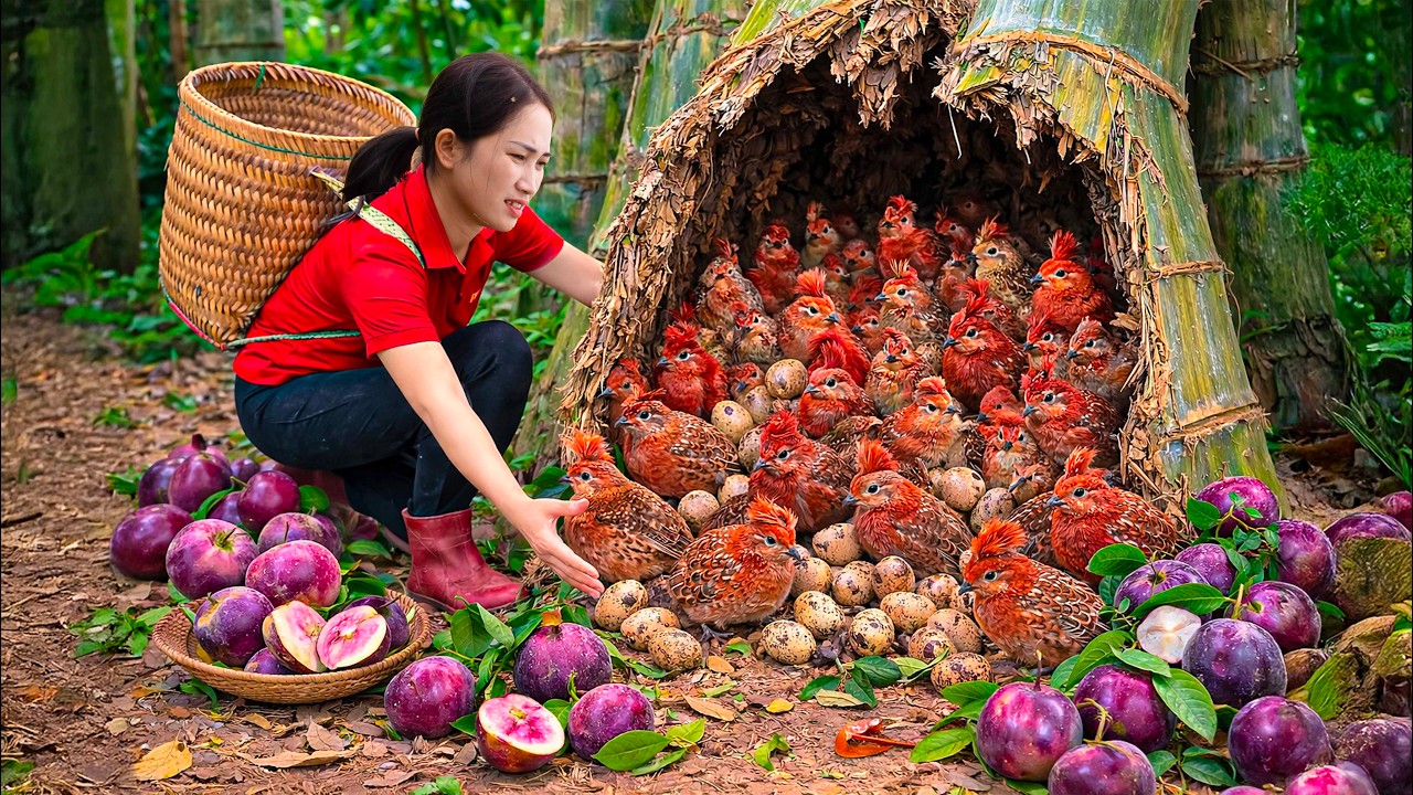 Harvesting Hundreds of Rare Red Jungle Chickens Hidden Deep in the Forest | Nature Survival