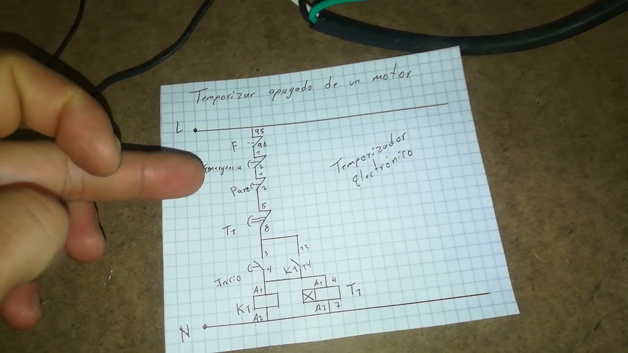 conexión apagado de un motor con timer electrónico