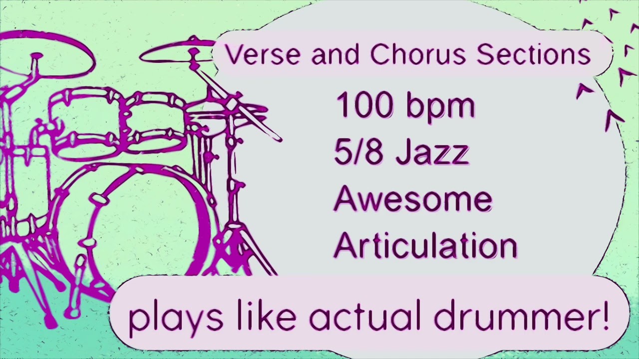 5/8 Jazz Drum Beat 100 bpm- Authentic sound with cool variety/not flashy-Download in description 