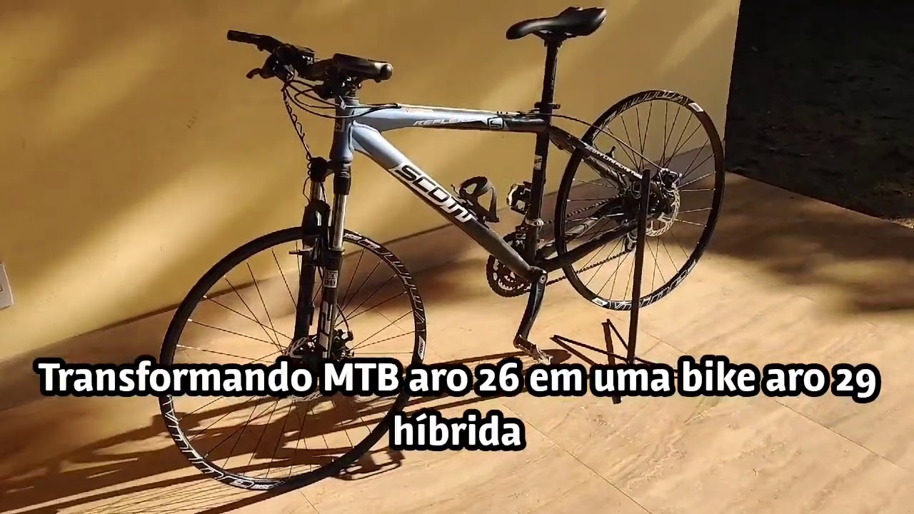 Bike MTB aro 26 com aro 29 polegadas / 700c. Transformando em bike Urbana / H&iacute;brida