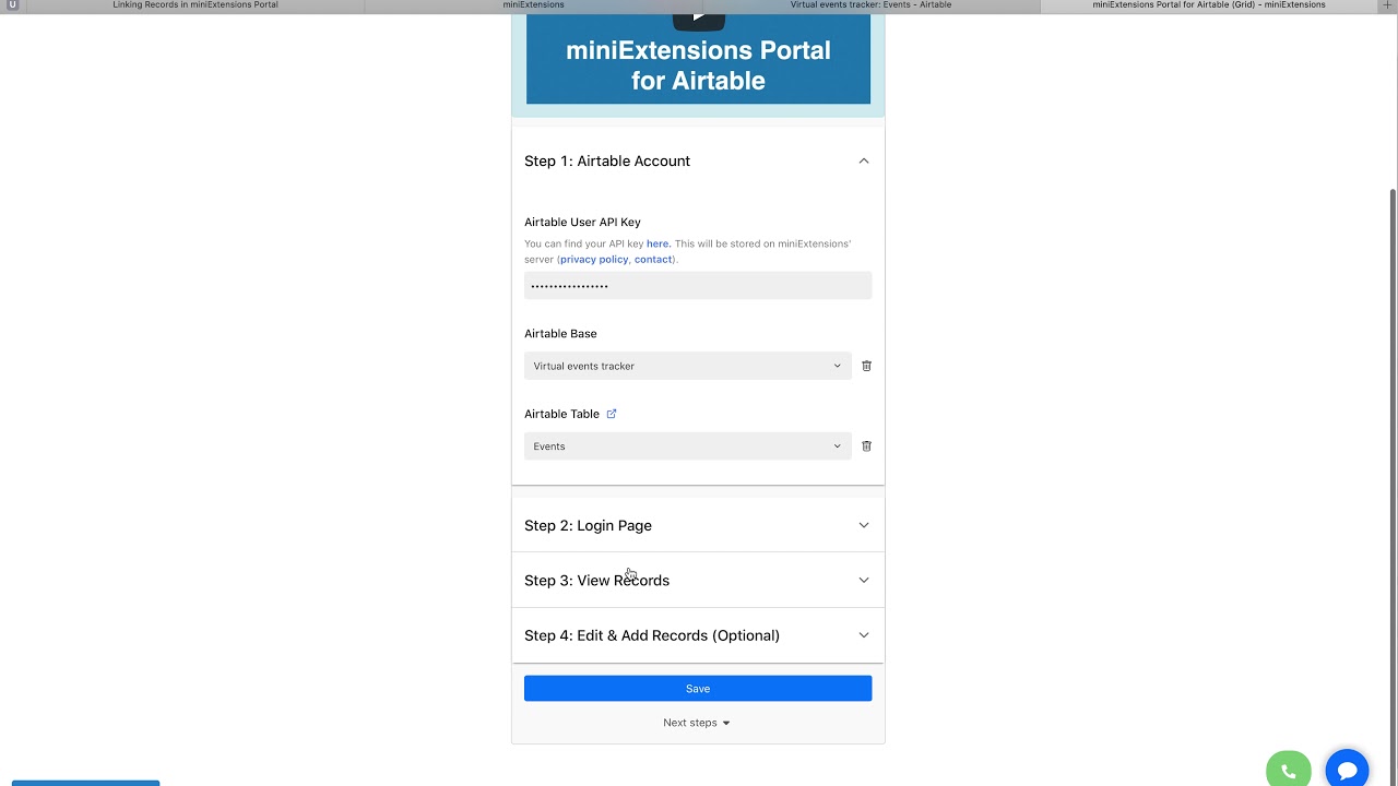 Linking Records in miniExtensions Portal