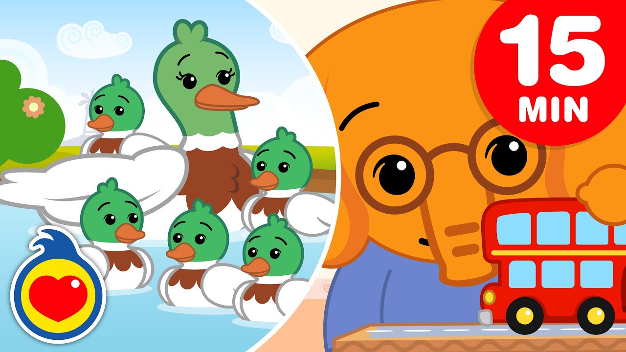 Five Little Ducks ♫ Playful Learning ♫ Plim Plim - The Kindness Hero (15 Min)