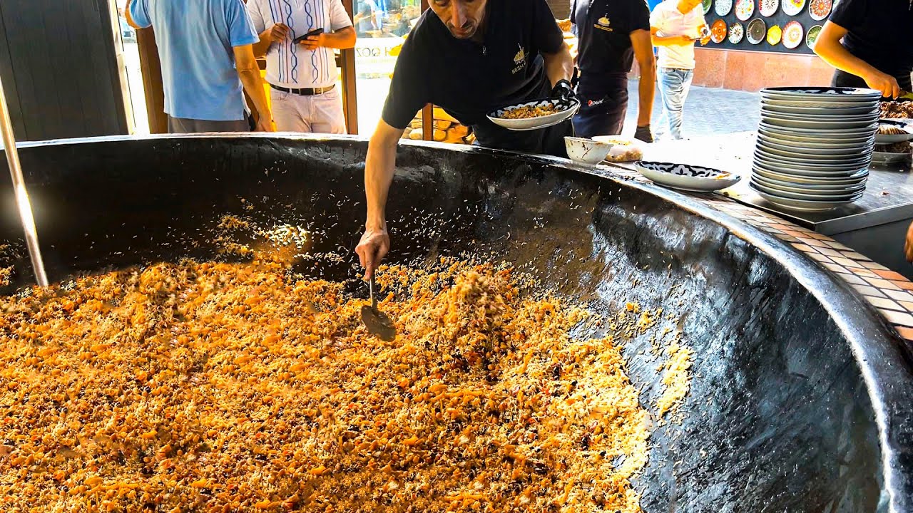 The Biggest Pilaf | Popular street food in UZBEKISTAN | PILAF CENTER