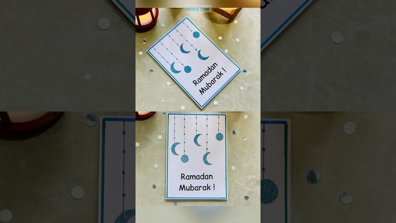 Beautiful RAMADAN KAREEM Card & Decoration🌙⭐️ #ramadan #craft #eid #card #ramzan #shorts #viral