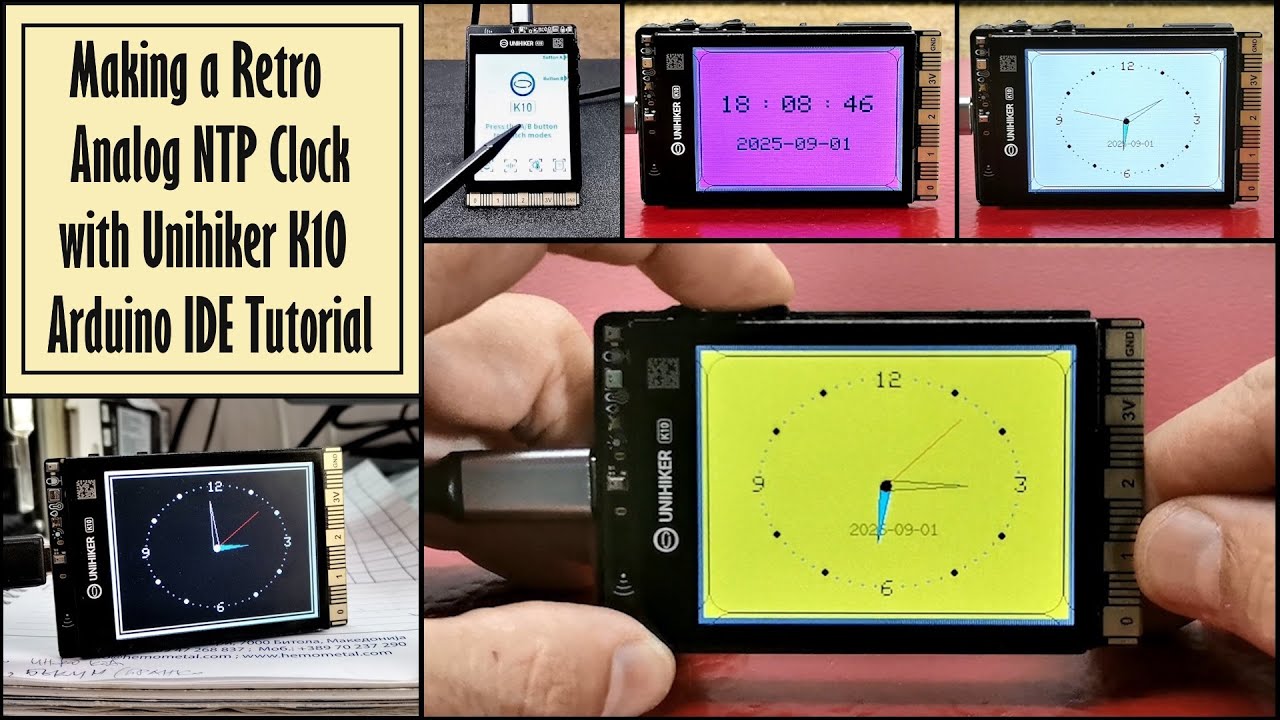 Making a Retro Analog NTP Clock with Unihiker K10   Arduino IDE Tutorial
