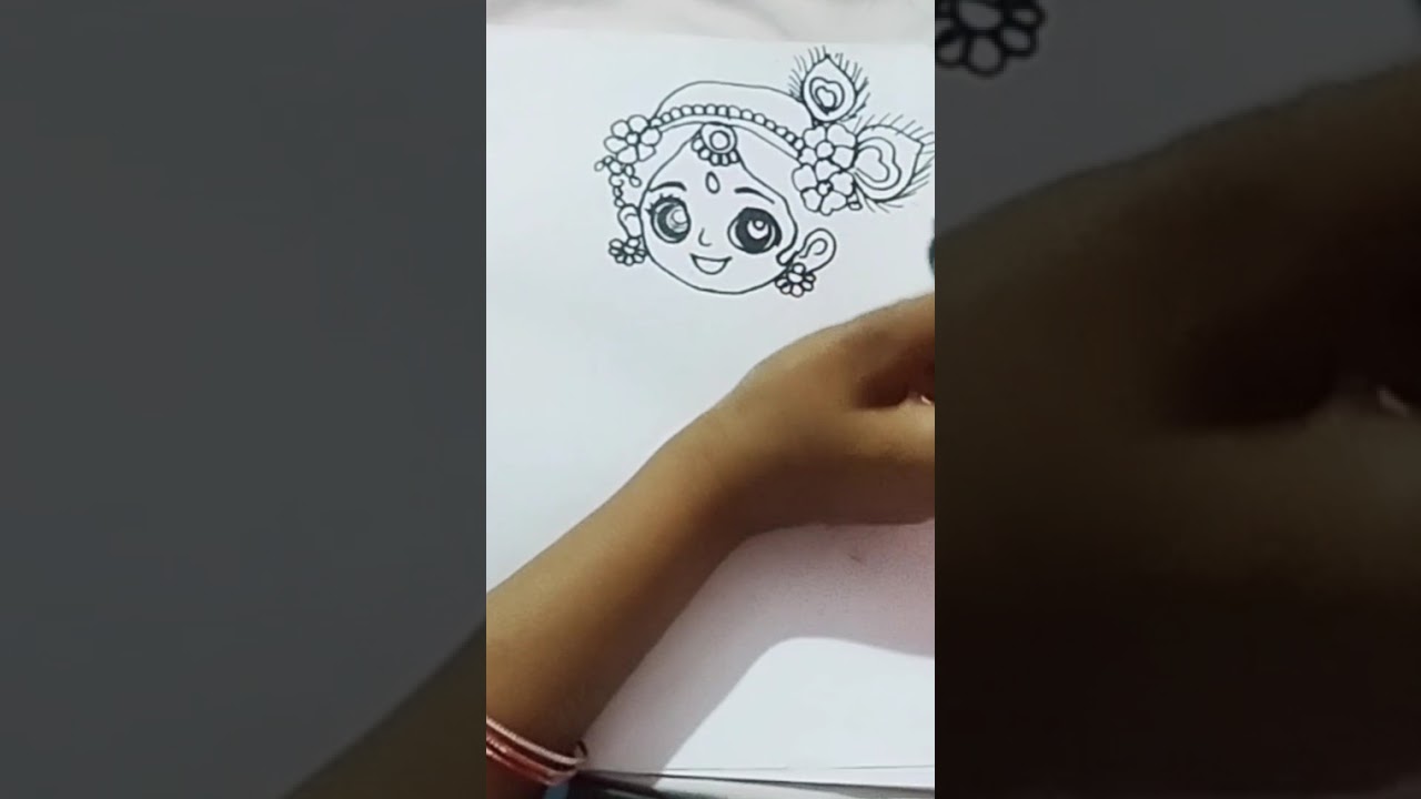 Cute Radha Rani Drawing Step by Step 🌸 Easy Pencil Sketch for Beginners | Radha Art