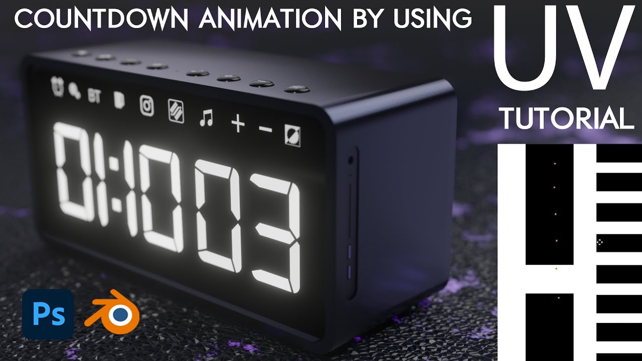 How to animate number countdown by using UV. Blender 2.93