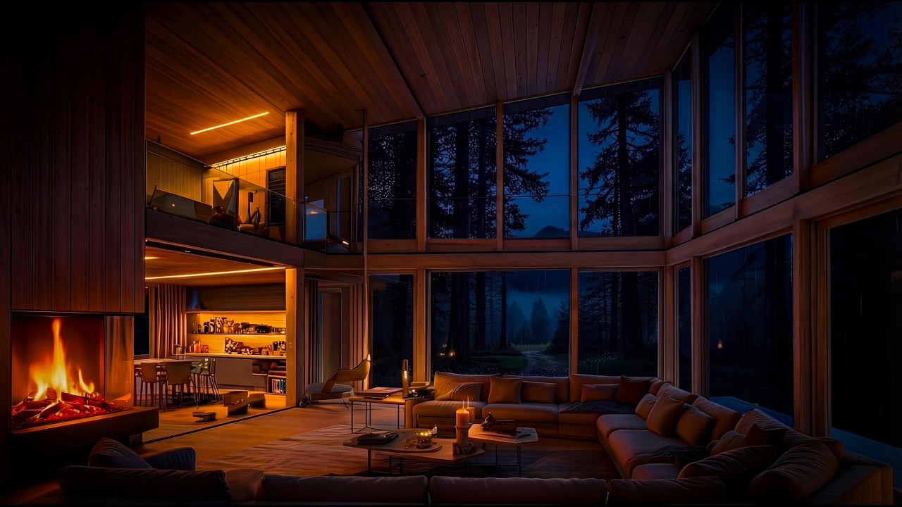 Storm Outside, Warm Inside  Cozy Cabin Rain for Deep Sleep 1 Hour
