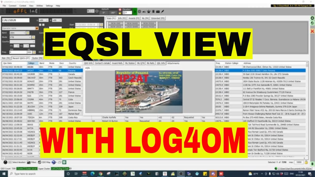 Log4om Basics: Viewing EQsl Cards
