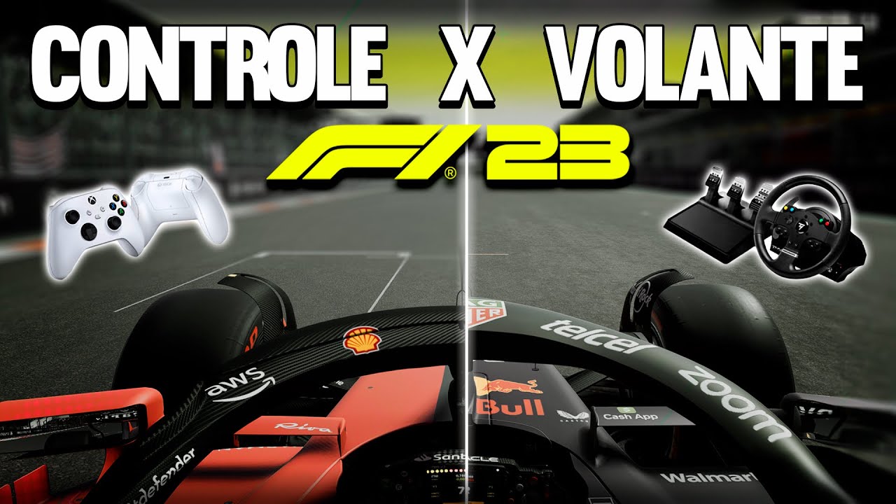 F1 23 - COMPARAÇÃO: CONTROLE X VOLANTE | vSirah e Felipe Sousa
