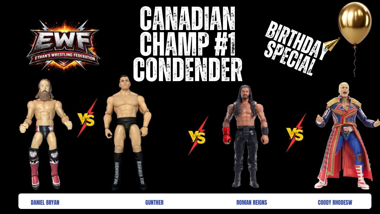 EWF Canadian Champ #1 Contenders Match - Birthday Special - Action fig match Ep9