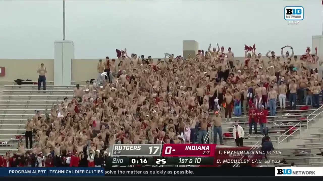 Indiana has a shirtless student section