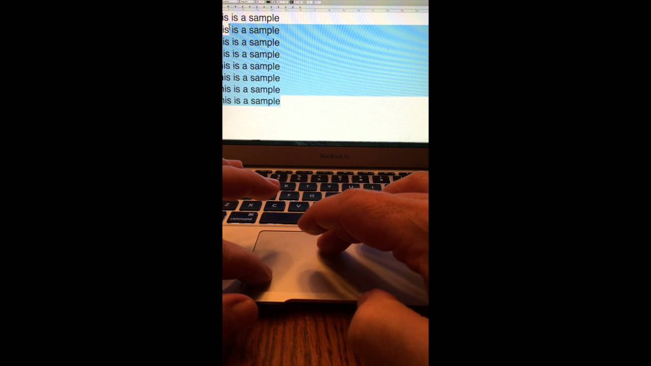 How to Highlight text (or files) using a Mac (and a trackpad)