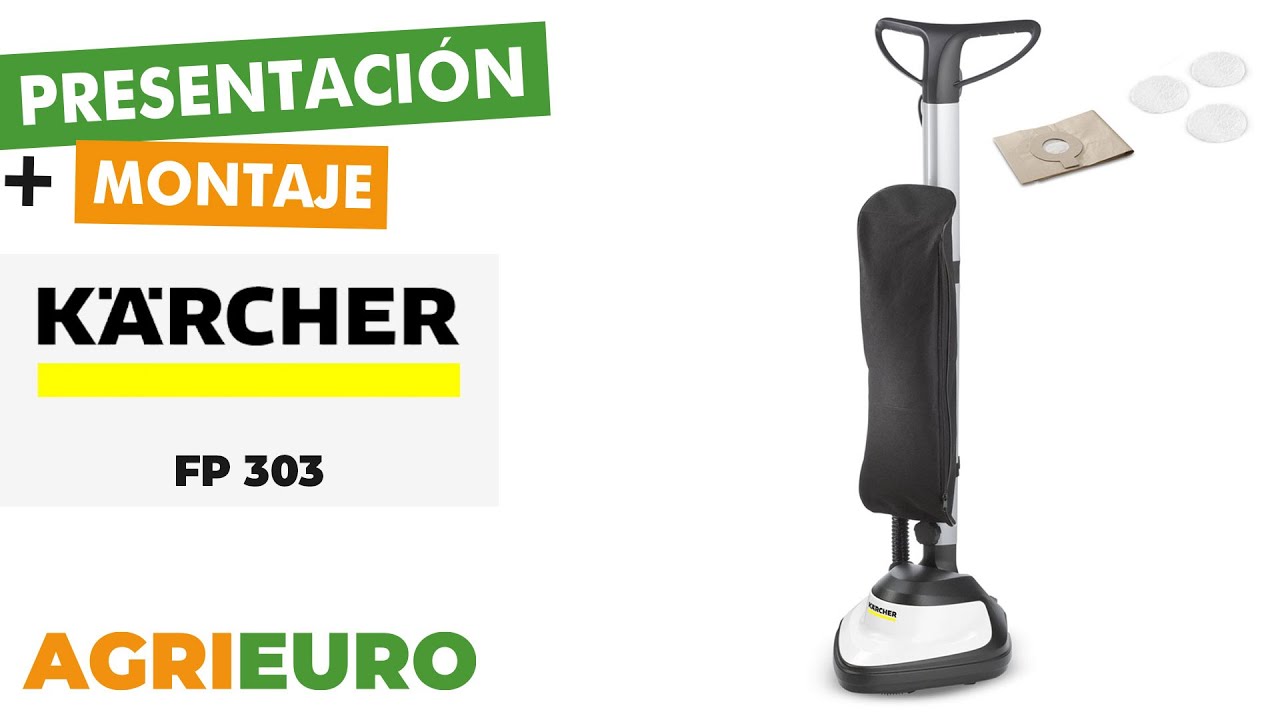 Presentación y montaje: Karcher FP 303 - Enceradora 3 pad, bolsa de papel, accesorios en tejido 600W