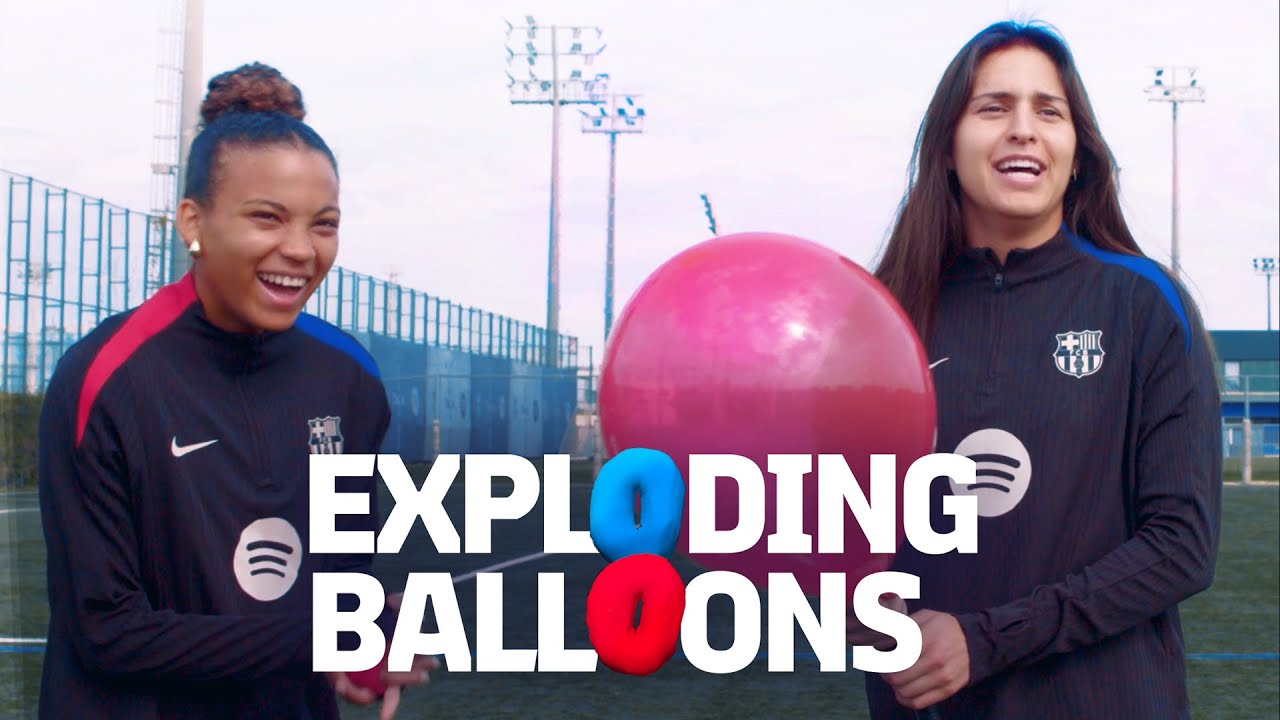 🎈💥💥🎈 BOOM! EXPLODING BALLOONS CHALLENGE WITH VICKY & KIKA | FC Barcelona 🔵🔴