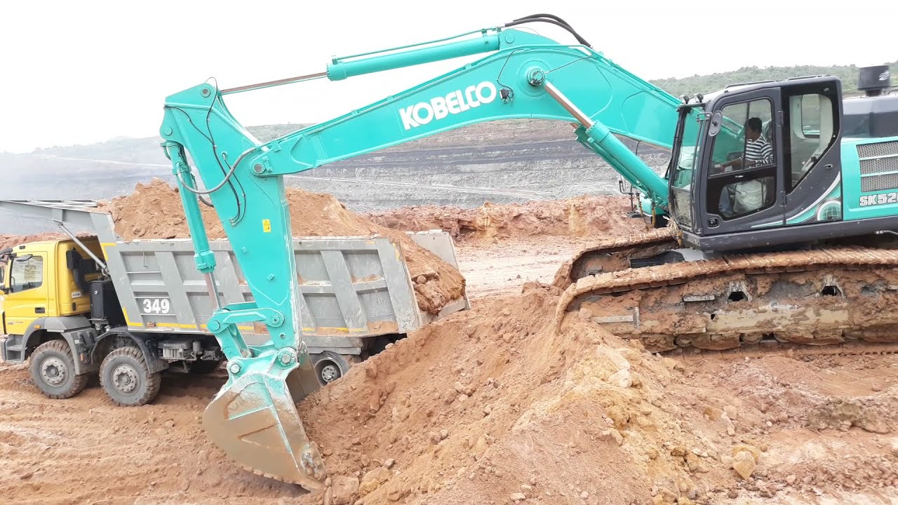 ||OPENCAST MINING || PRODUCTION || KOBELCO EX_520 Hd Lc || LOADINGE TO BHARATBENZ || LOADING PROCESS