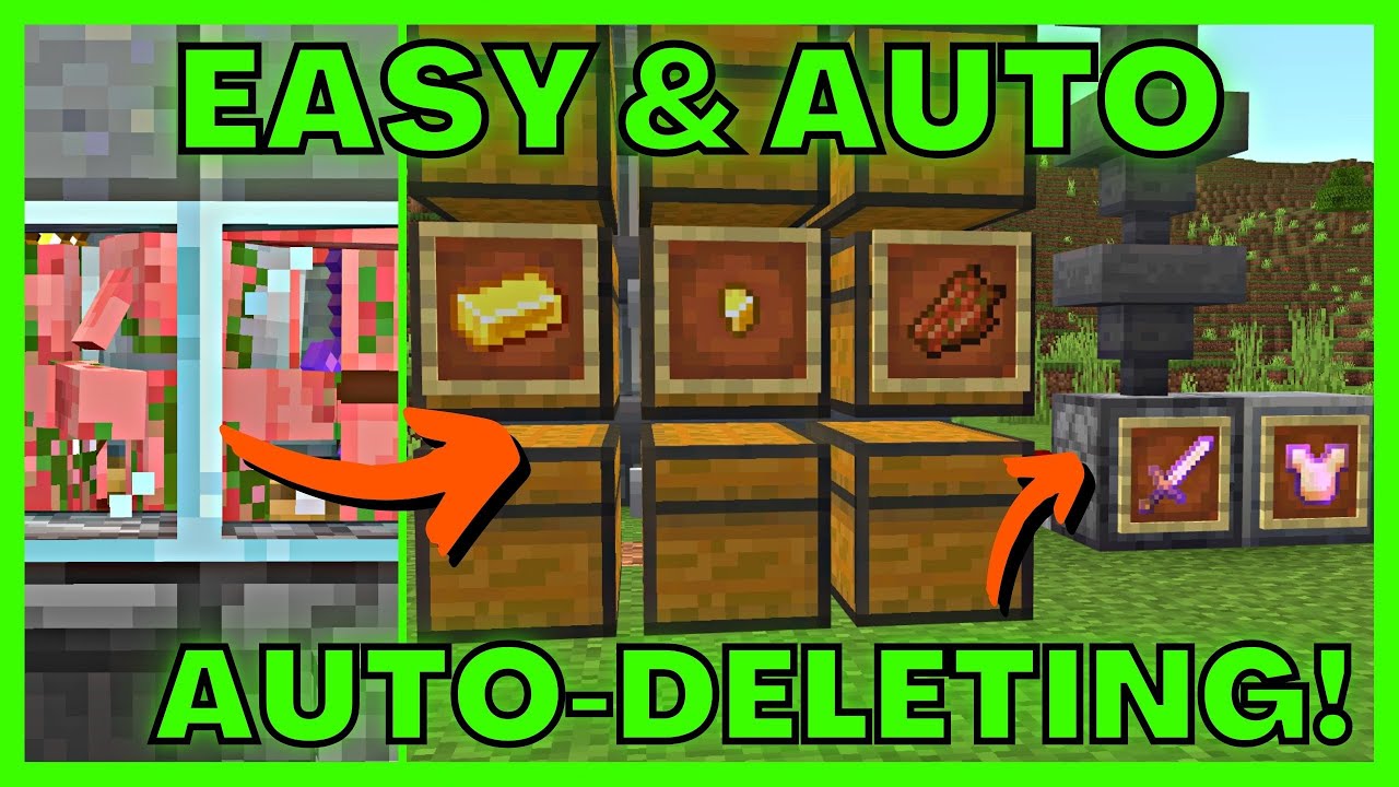 EASY MINECRAFT 1.21 Gold Farm ITEM SORTER / STORAGE SYSTEM for Bedrock & Java Edition