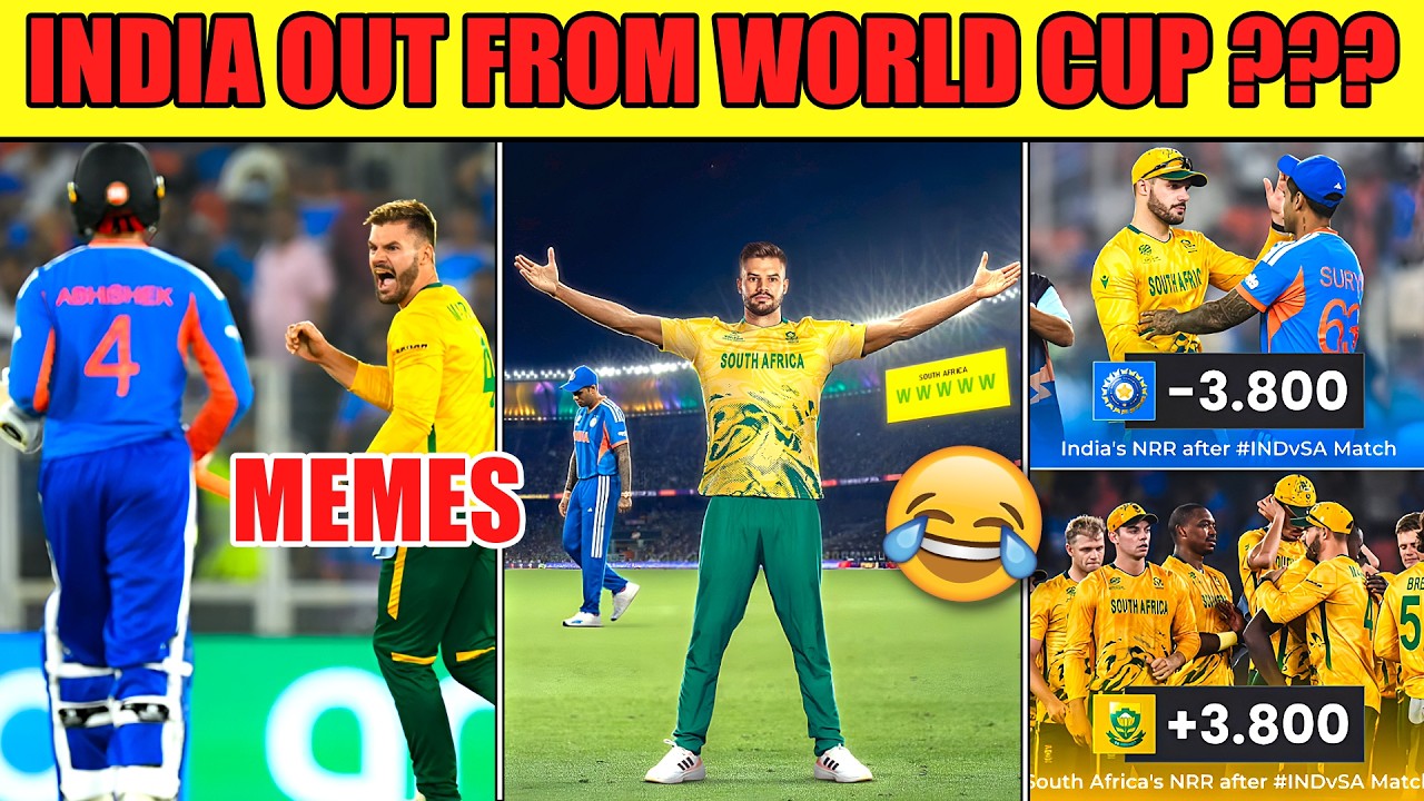 IND ELIMINATED ?😱 IND vs SA WORLD CUP 2026 MEMES 😂