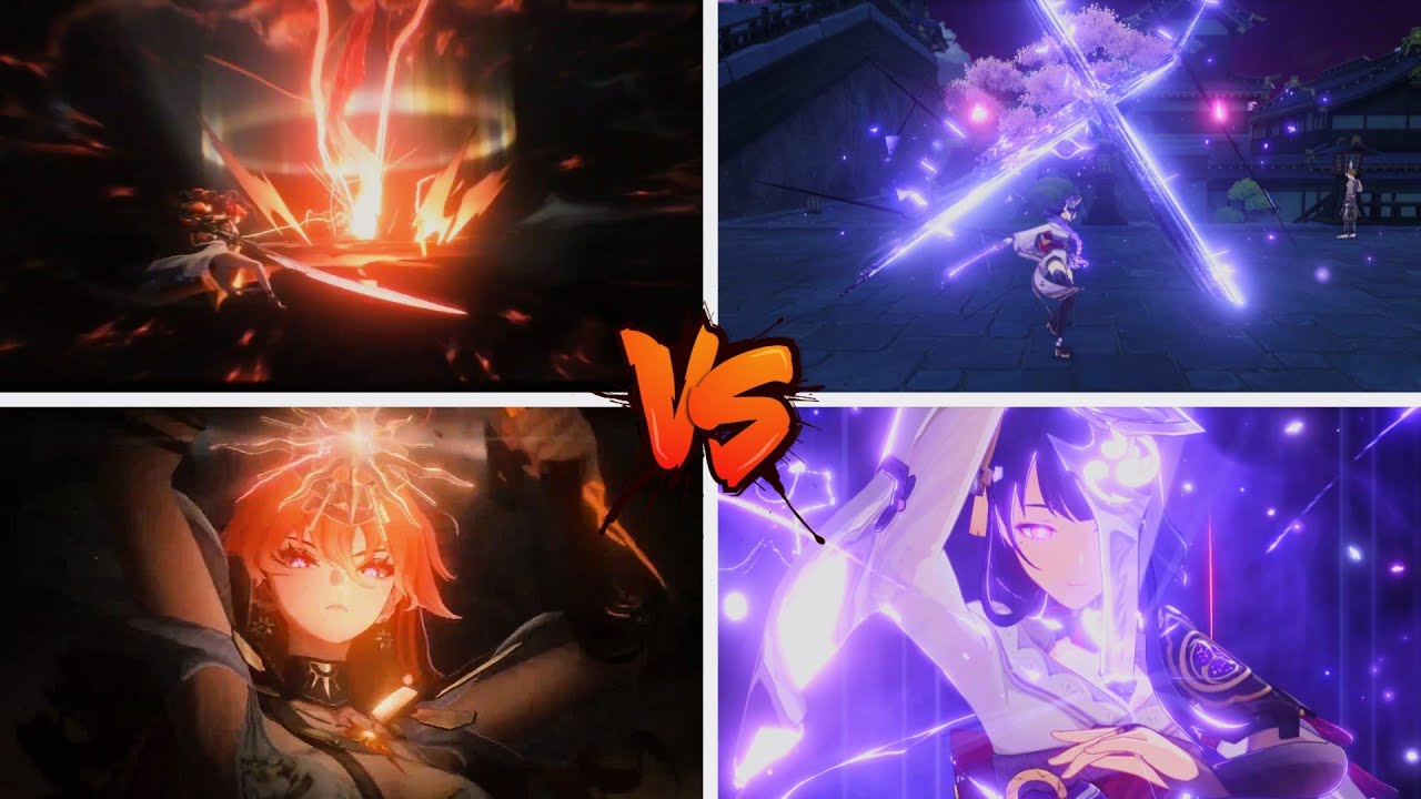 AUGUSTA red Electro VS RAIDEN Electro purple | Wuwa X GI