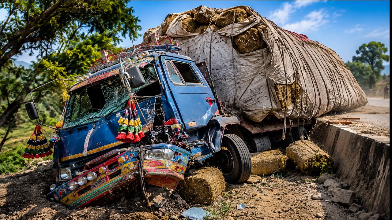 Overloaded Truck Brake Failure | Massive Highway Accident & Amazing Repairing Process 