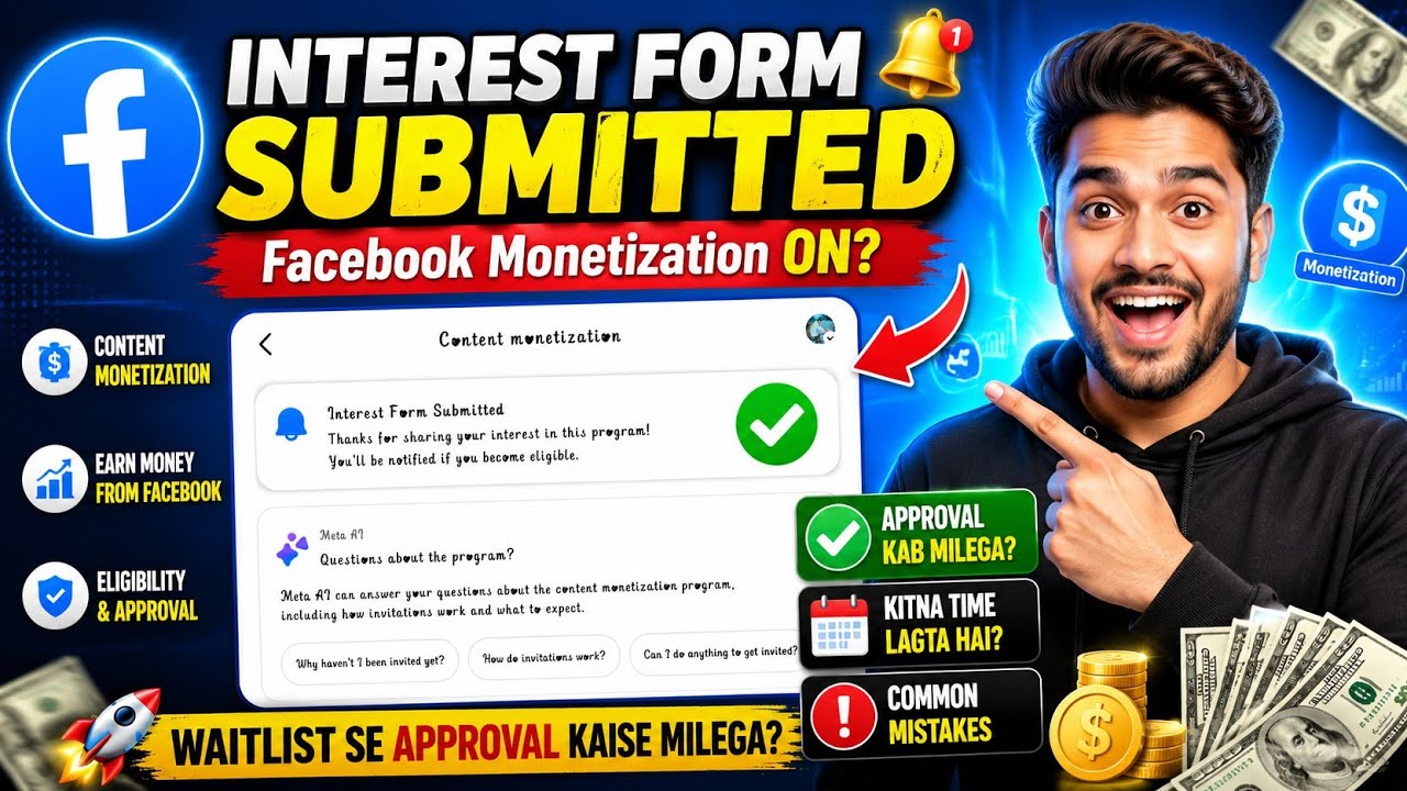 How To Submit Your Interest Form for Content Monetisation | Facebook Monetize Kaise kare 